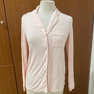 Alfani Pale Pink Button-Front Pajama Top